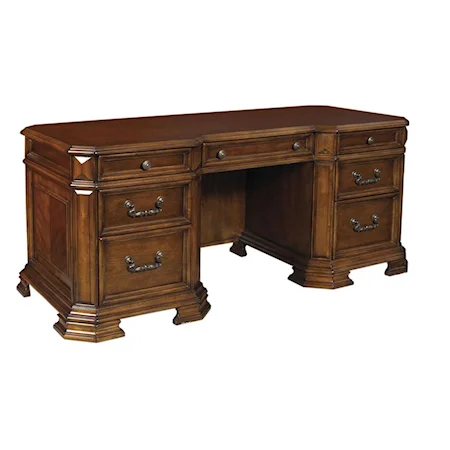 Double Pedestal Desk with 7 Drawers